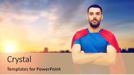  Presentation with sun power - Slides enhanced with power and people concept - man background and a  colored foreground
