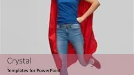  Presentation with girl power - Cool new presentation theme with power-and-people-concept-smiling backdrop and a coral colored foreground