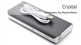  Presentation with power bank - Audience pleasing theme consisting of power bank isolated on white backdrop and a  colored foreground