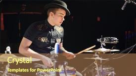  Presentation with graduation black graduate hat - Beautiful presentation featuring power base - young man in hat backdrop and a tawny brown colored foreground