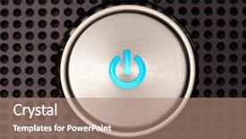  Presentation with power button - Beautiful presentation theme featuring power button on dotted surface backdrop and a coral colored foreground