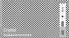  Presentation with power button - Slide deck enhanced with power button on metal hole background and a gray colored foreground