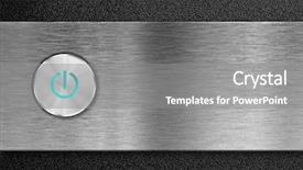  Presentation with power button - Presentation theme consisting of power button on pc panel background and a gray colored foreground