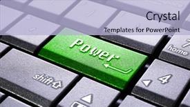  Presentation with power button - Theme featuring power button on the computer background and a light blue colored foreground