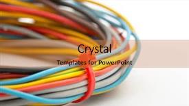  Presentation with cables wires electric wireing - Beautiful PPT layouts featuring power cable - bunch of wires backdrop and a gold colored foreground