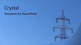  Presentation with red and white industry - Presentation design consisting of power cable - pylon red and white background and a  colored foreground