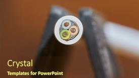  Presentation with power cable - Colorful PPT layouts enhanced with power-cable-cut backdrop and a tawny brown colored foreground
