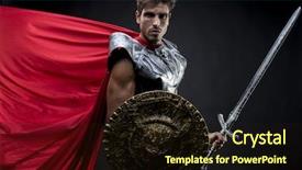  Presentation with roman army - PPT layouts with power centurion or roman warrior background and a wine colored foreground