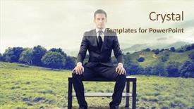  Presentation with luxury fashion outdoors - Cool new presentation design with power chair - businessman sitting outdoors backdrop and a cream colored foreground