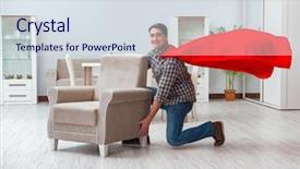  Presentation with super hero dog red - Theme with power chair - super hero cleaner working background and a  colored foreground