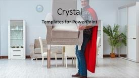  Presentation with super hero - PPT layouts with power chair - super hero moving furniture background and a lemonade colored foreground