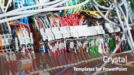  Presentation with electrical - Cool new slides with electrical supplies closeup backdrop and a light blue colored foreground