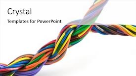  Presentation with cables - Presentation enhanced with power cord - twisted cables isolated on white background and a white colored foreground