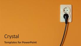  Presentation with outlet - Theme having power cord - white electric outlet background and a  colored foreground