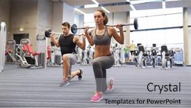  Presentation with flexing - Presentation theme featuring making shoulder press lung background and a light gray colored foreground