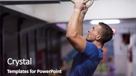  Presentation with fitness - Slide set having power cross - fitness handsome man doing dipping background and a wine colored foreground