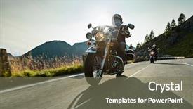  Presentation with alpine - Colorful slide set enhanced with power cruiser in alpine highway backdrop and a gray colored foreground