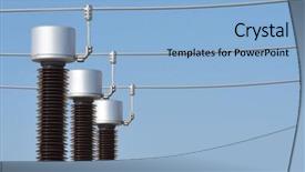  Presentation with electrical power distribution - Amazing presentation theme having power distribution - forefront of the elements backdrop and a light blue colored foreground