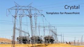  Presentation with power grid - Cool new slides with power distribution station backdrop and a light blue colored foreground