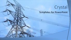  Presentation with distribution - Cool new PPT layouts with power-distribution-tower backdrop and a light blue colored foreground
