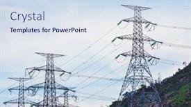  Presentation with distribution - Beautiful theme featuring power distribution tower backdrop and a sky blue colored foreground