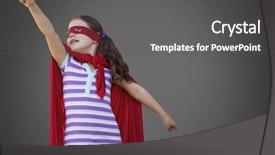  Presentation with girl power - Theme consisting of power dressing - digital composite of girl background and a dark gray colored foreground