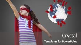  Presentation with girl power - Cool new presentation theme with power dressing - digital composite of girl backdrop and a dark gray colored foreground