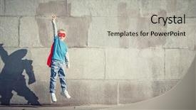  Presentation with jumping into the ocan - Theme having power dressing - jumping little boy outdoors background and a  colored foreground