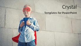  Presentation with superman - Presentation having power dressing - little boy dressed as superman background and a light gray colored foreground