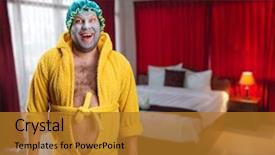  Presentation with wolf pack - Audience pleasing presentation theme consisting of power dressing - strange man with face pack backdrop and a gold colored foreground