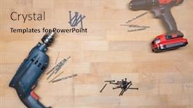  Presentation with bits - Presentation design consisting of power-drill-background-with-drill background and a lemonade colored foreground