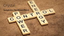  Presentation with energy power - Slide set consisting of power-energy-and-control-crossword background and a coral colored foreground