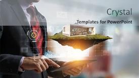  Presentation with power generation - Colorful slide set enhanced with power-generation-factory-mixed-media backdrop and a light gray colored foreground