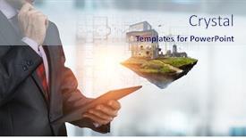  Presentation with power generation - Cool new slide deck with power-generation-factory-mixed-media backdrop and a sky blue colored foreground