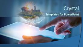  Presentation with power generation - Beautiful PPT theme featuring power-generation-factory-mixed-media backdrop and a ocean colored foreground