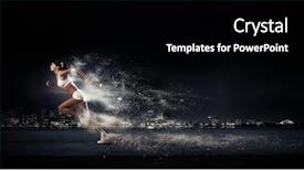  Presentation with athlete - Theme with power girl - athlete running fast background and a black colored foreground
