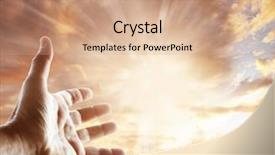  Presentation with god power - Slide deck consisting of power god - hand reaching for the sky background and a coral colored foreground