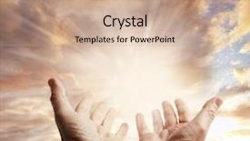  Presentation with god power - Slides having power god - hands reaching for the sky background and a coral colored foreground