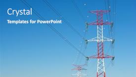  Presentation with power transmission line - Presentation theme having power-line-and-clear-sky background and a teal colored foreground