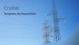  Presentation with clear - Slides having power-line-and-clear-sky background and a light blue colored foreground