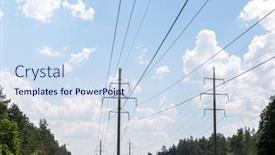  Presentation with power transmission line - Presentation theme consisting of power-line-and-electricity-concept background and a sky blue colored foreground