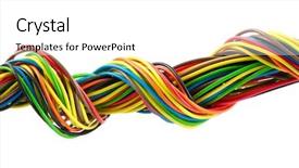  Presentation with wires - Audience pleasing theme consisting of power line communication - color wires isolated on white backdrop and a white colored foreground