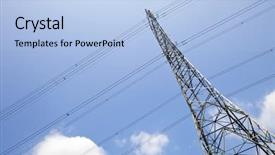  Presentation with plain blue clear sky - Audience pleasing PPT layouts consisting of power line communication - electricity pylon against clear sky backdrop and a light blue colored foreground