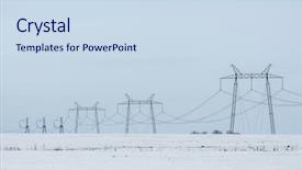  Presentation with electricity - Slides enhanced with power line communication - electricity pylon background and a sky blue colored foreground