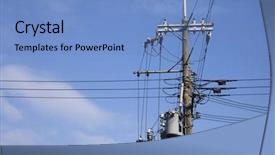  Presentation with wires - Amazing PPT theme having power line communication - telegraph pole with a spread backdrop and a teal colored foreground