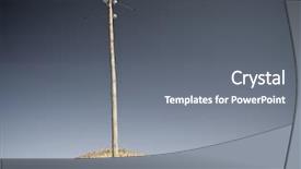  Presentation with plain blue clear sky - Beautiful presentation design featuring power line communication - wooden pylon with blue backdrop and a gray colored foreground