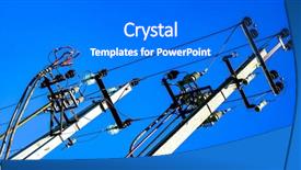  Presentation with electric poles - Presentation design having power line concrete electric poles background and a gray colored foreground