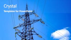  Presentation with electric poles - PPT theme with power line electric poles background and a teal colored foreground