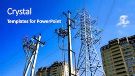  Presentation with electric poles - Colorful slide set enhanced with power line electric poles backdrop and a cobalt blue colored foreground