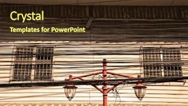  Presentation with electricity - Cool new presentation design with power line in bangkok thailand backdrop and a wine colored foreground